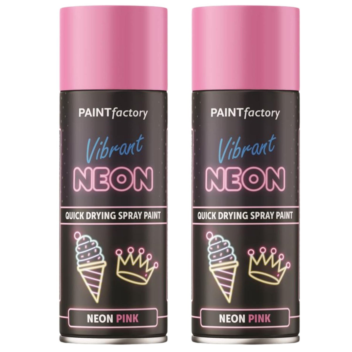 2X Paint Factory Neon Pink Spray Paint 400ml