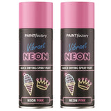 2X Paint Factory Neon Pink Spray Paint 400ml