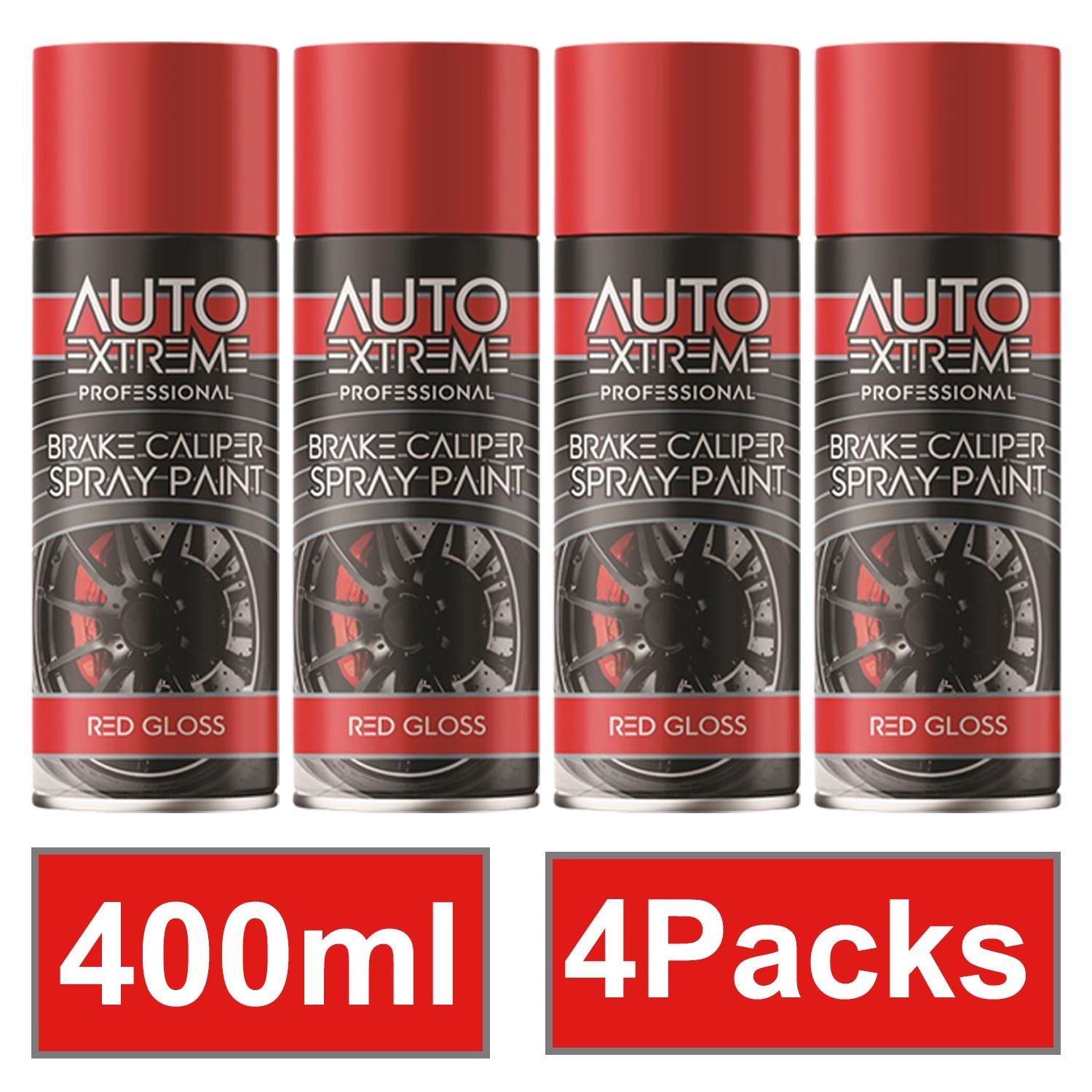 4X - Break Caliper Red Gloss Spray Paint 400ml Spray Paint