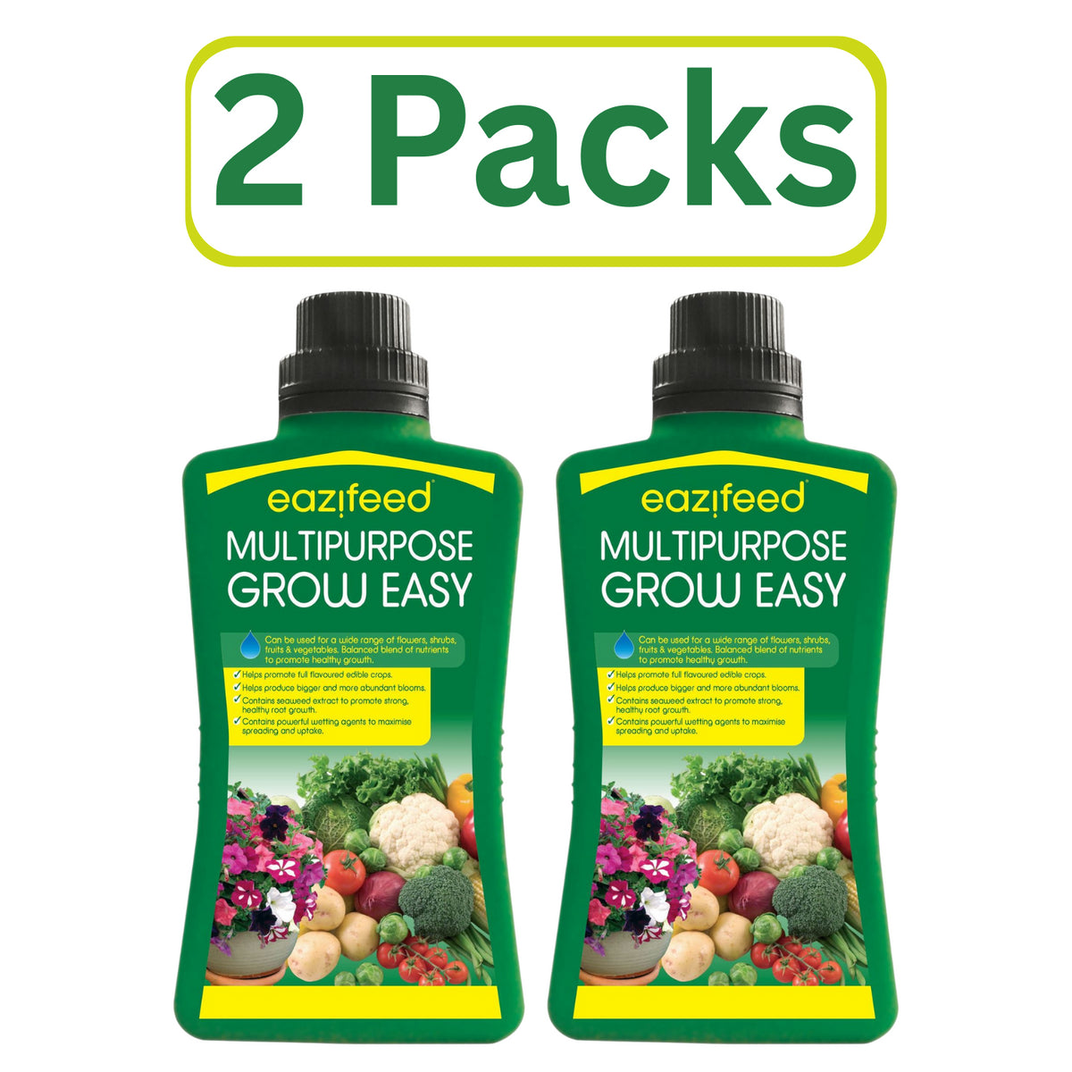 2X Multi Purpose Liquid Plant Food Concentrate Eazifeed For Fruit Flowers 500ml