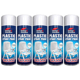 5X Home & Garden Plastic White Spray Paint 300ml