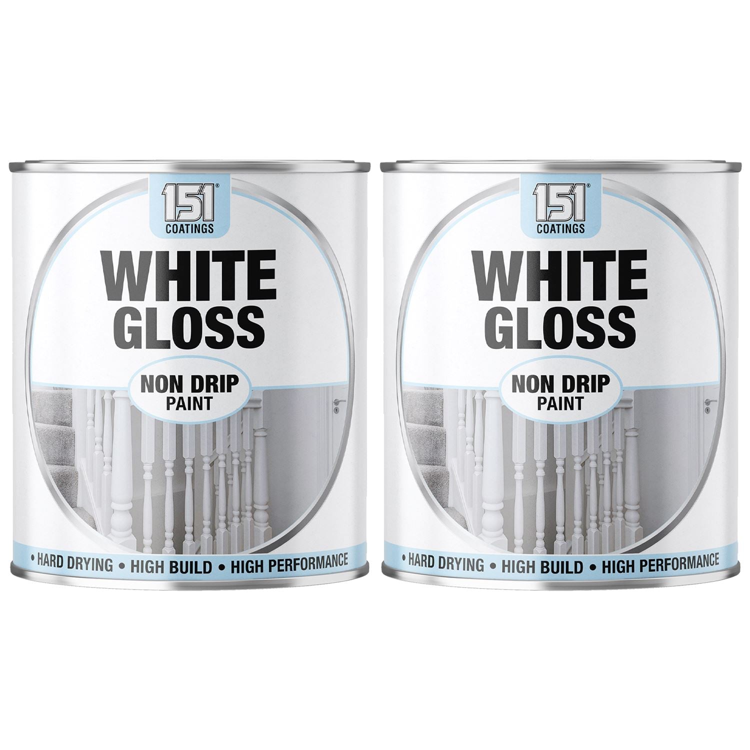 2X White Gloss Non-Drip Paint 300ml Tin Paint
