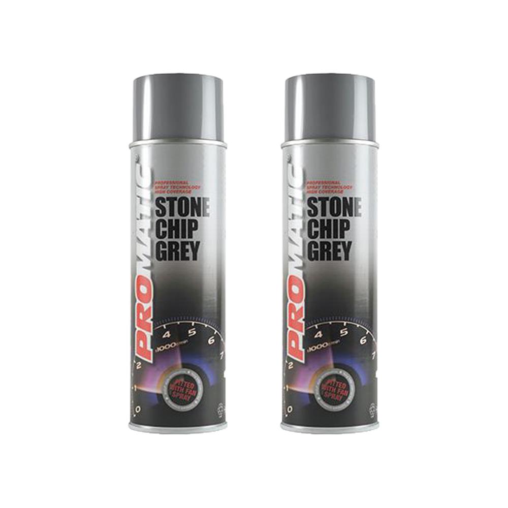 2X Promatic Stonechip Grey Spray Paint 500ml Spray Paint