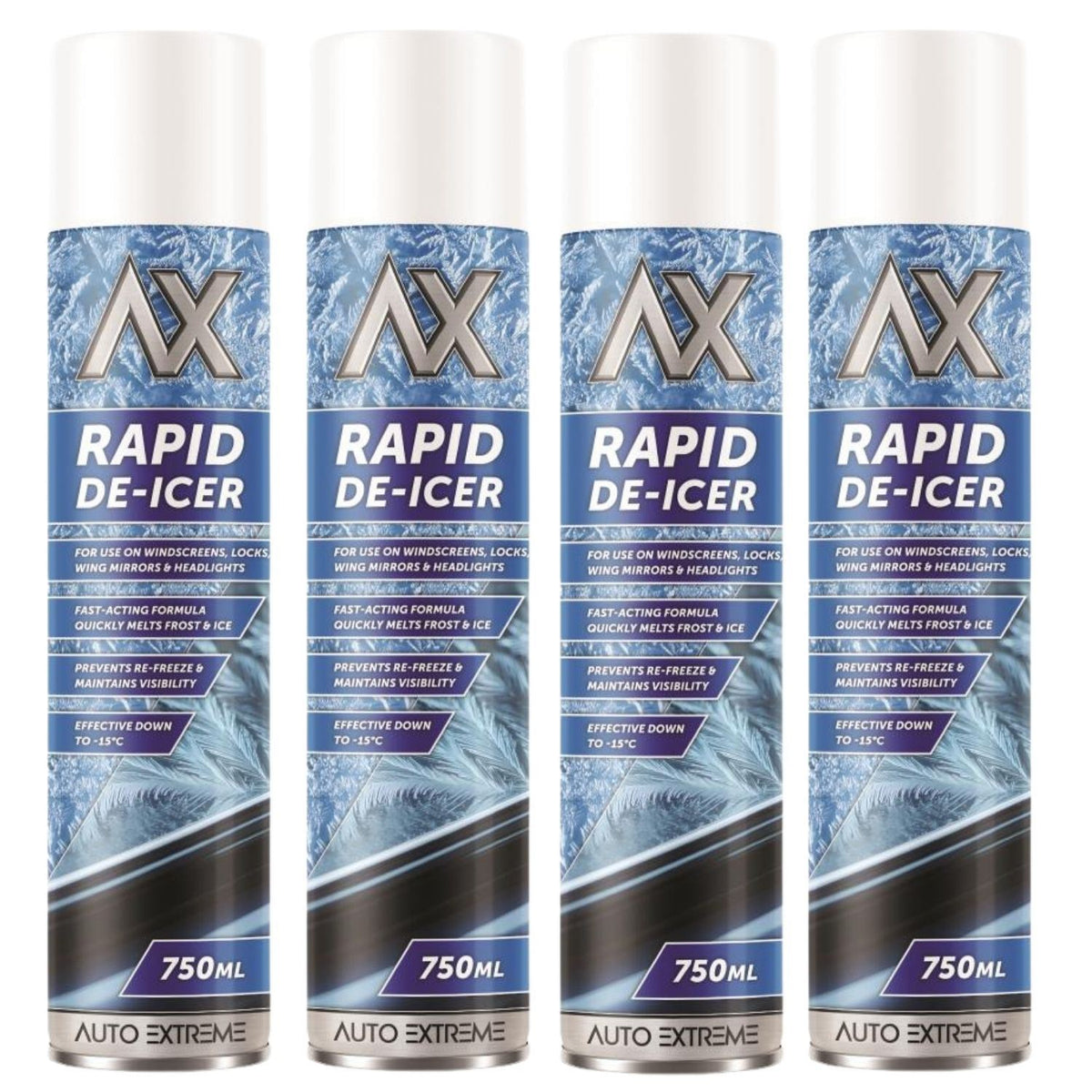 4X - Auto Extreme Fridge Freezer De-Icer Spray 750ml
