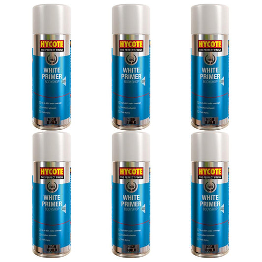 6X Hycote Bodyshop White Primer Spray 400ml
