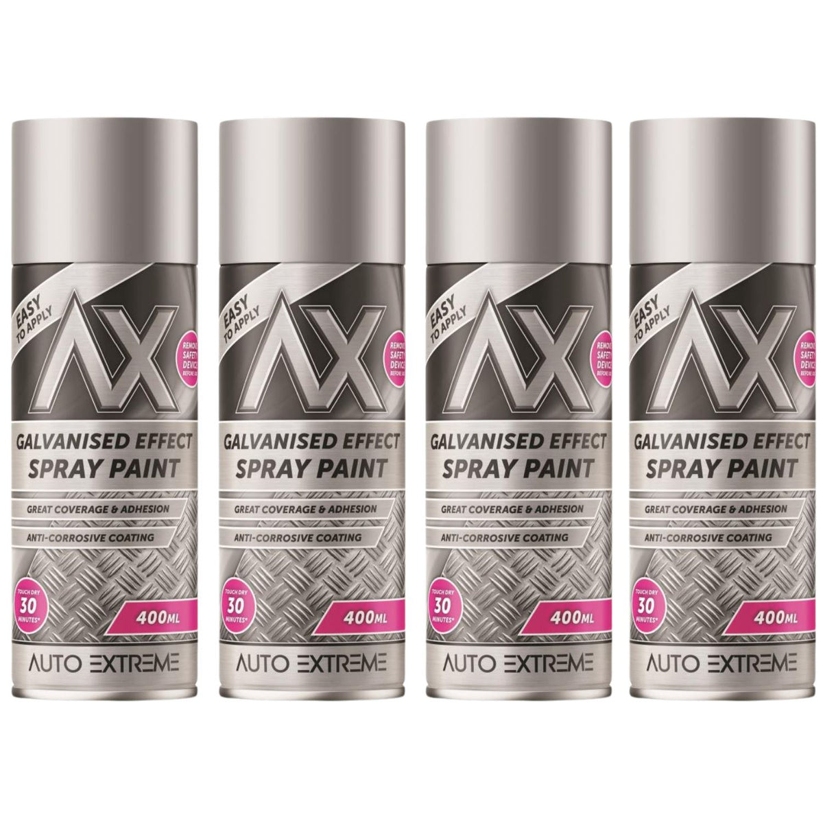 4X Paint Factory Galvanised Effect Spray Paint 400ml