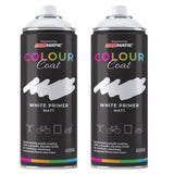 2X White Primer Matt Spray Paint 400ml