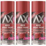 3X Auto Extreme Red Gloss Spray Paint 400ml