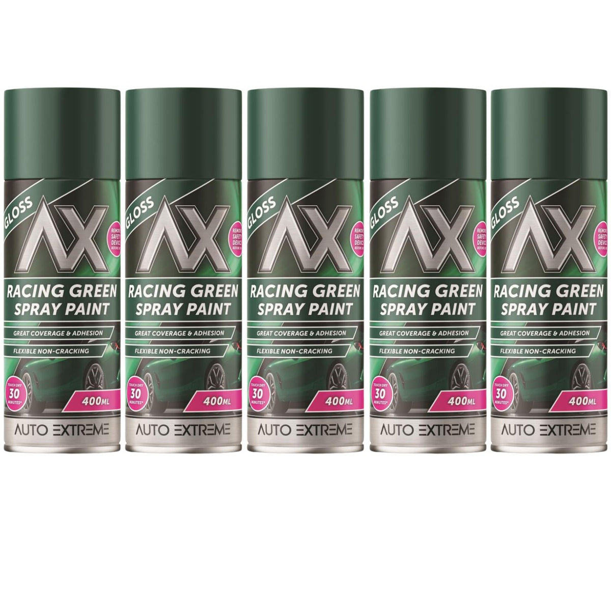 5X Auto Extreme Racing Green Spray Paint 400ml