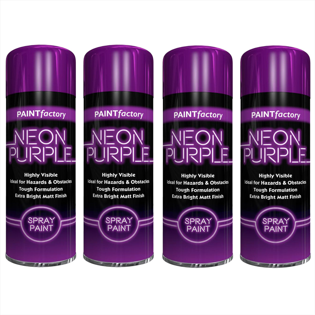 4X Paint Factory Purple Fluorescent Neon Spray Paint 200ml Spray Paint