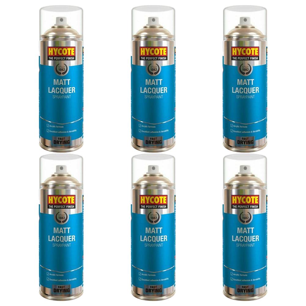 6X Hycote Matt Lacquer Spray Paint 400ml
