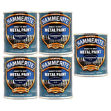 5X Hammerite Hammered Blue Paint 750ml Tin Paint