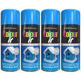 4X Paint Factory Beautiful Blue Gloss Spray Paint 400ml
