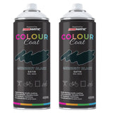 2X Midnight Black RAL 9005 Satin Spray Paint 400ml