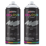 2X Grey Primer Matt Spray Paint 400ml