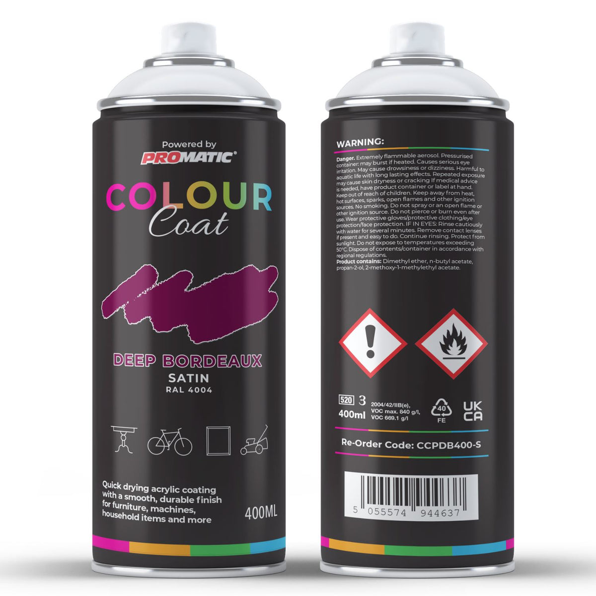 Deep Bordeaux RAL 4004 Satin Spray Paint 400ml