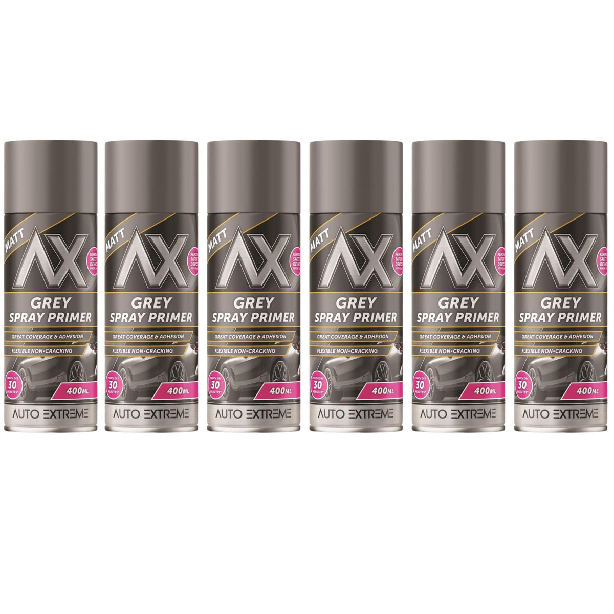 6X Auto Extreme Grey Primer Spray 400ml