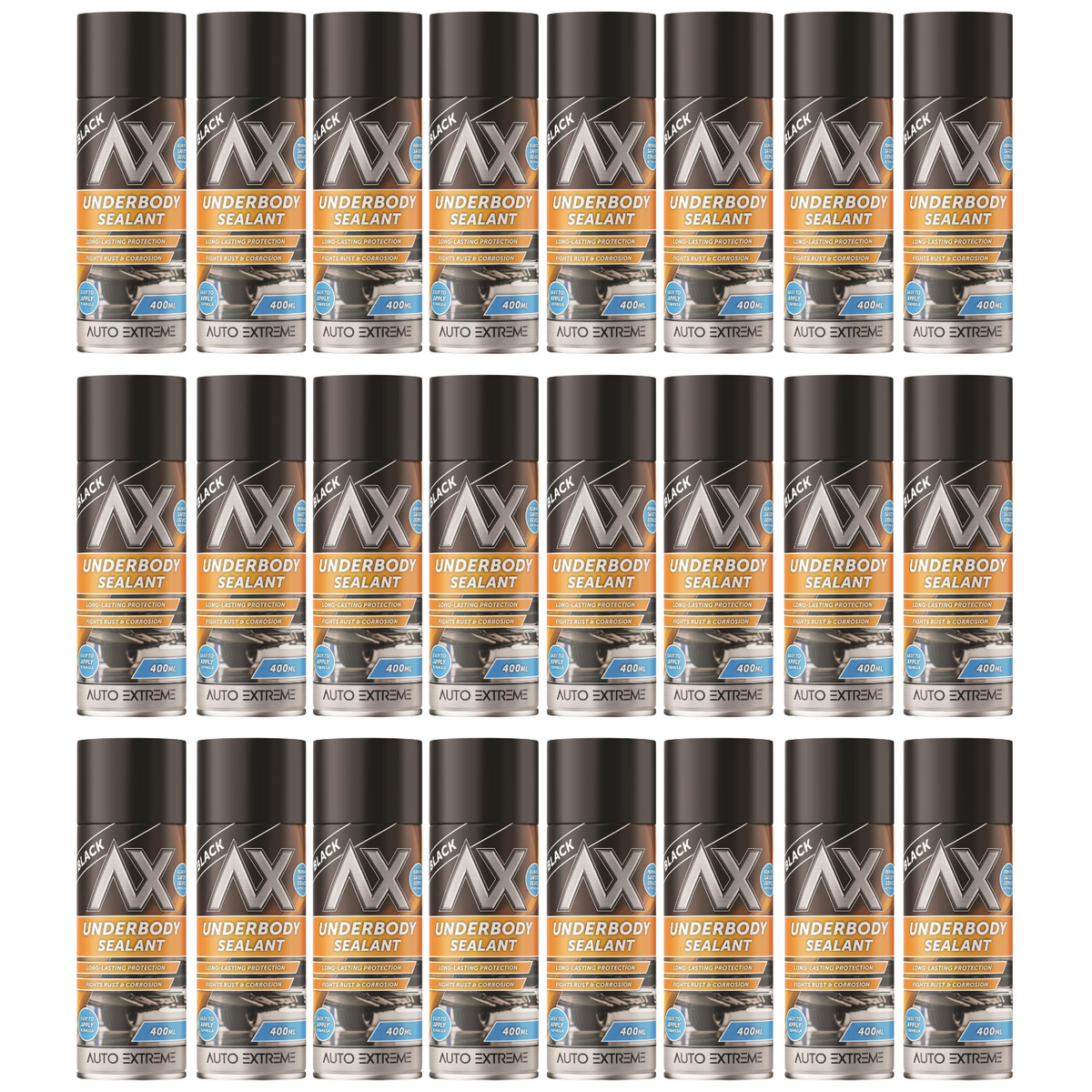 24X Underbody Sealant Black Spray 400ml