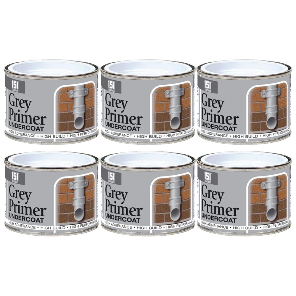 6X Grey Primer Paint Tin 180ml