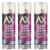 3X Auto Extreme Clear Lacquer Spray Paint 250ml