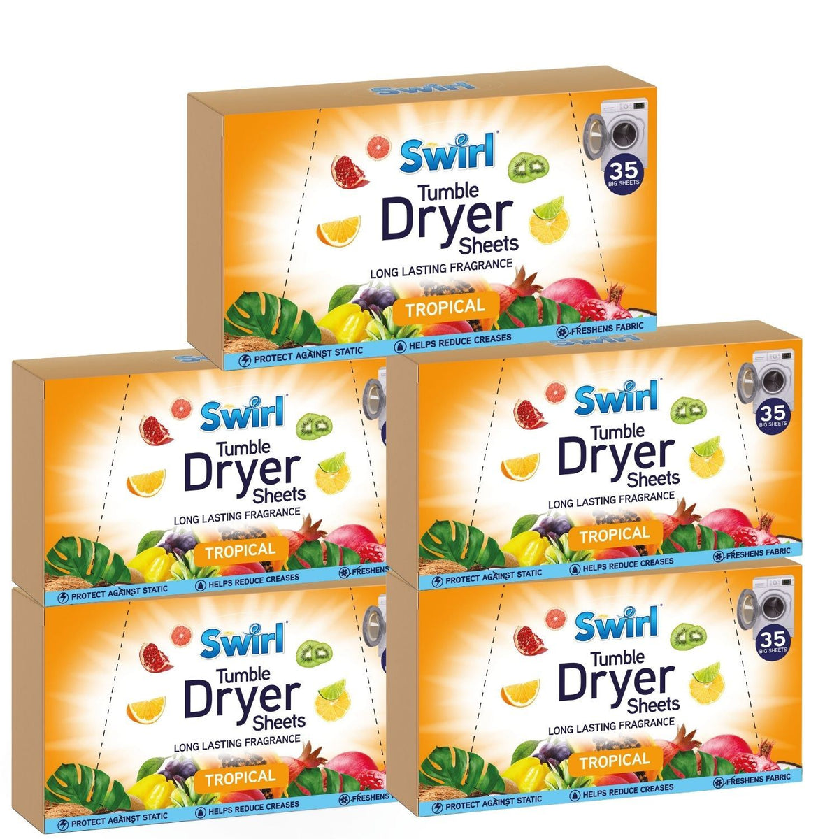 5X - Swirl Tumble Dryer Sheets Tropical 35Pk