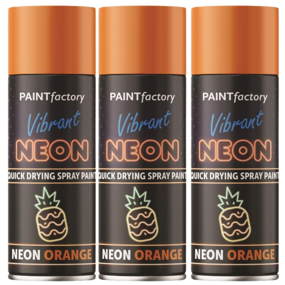 3X Paint Factory Fluorescent Neon Orange Spray Paint 200ml