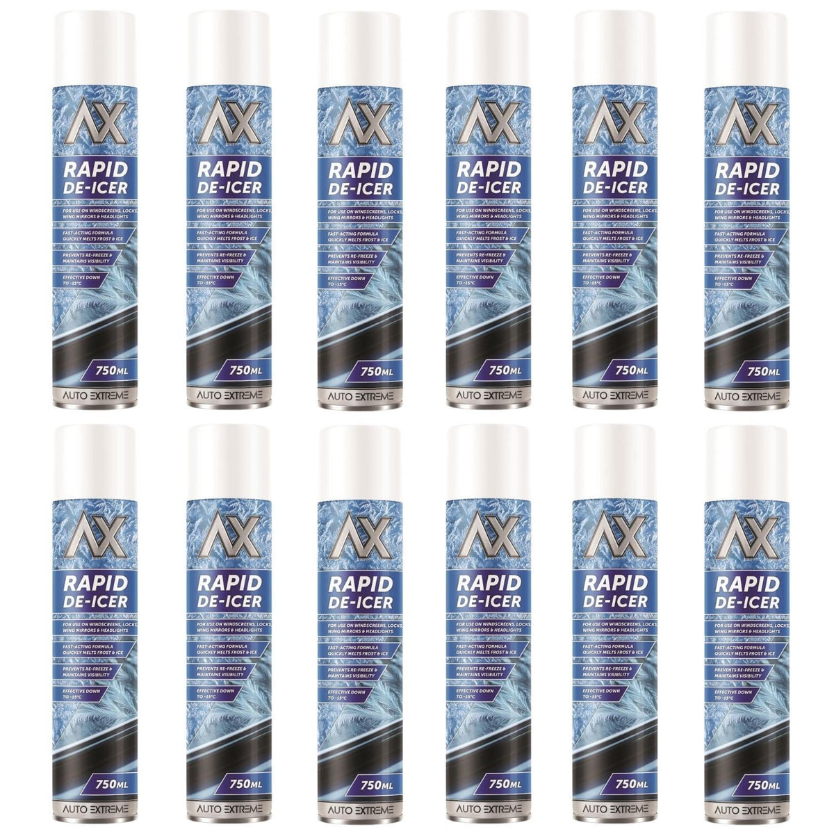 12X - Auto Extreme Fridge Freezer De-Icer Spray 750ml