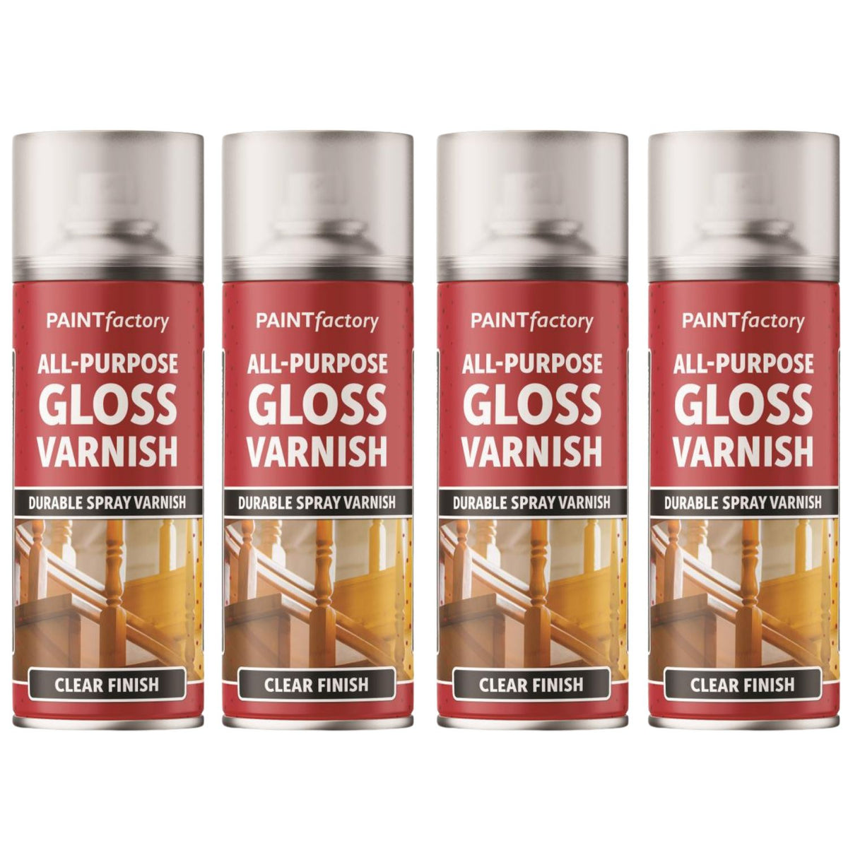 4X Paint Factory Clear Gloss Varnish Spray 400ml