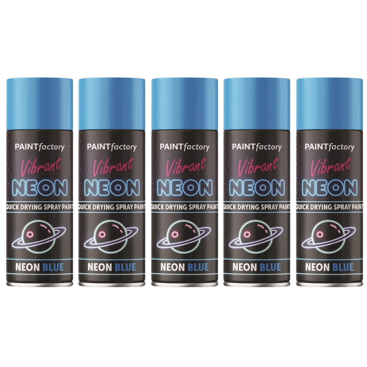 5X Paint Factory Blue Fluorescent Neon Spray Paint 200ml