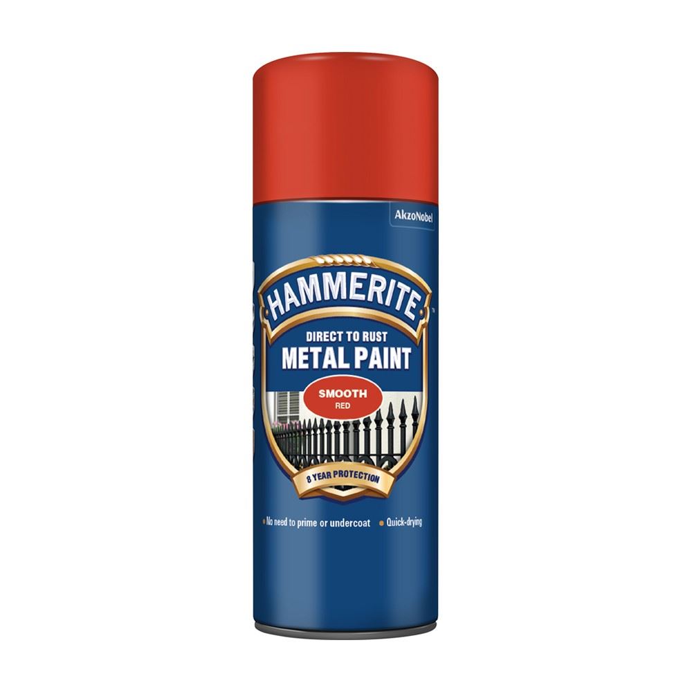 4X Hammerite Smooth Red Spray Paint 400ml
