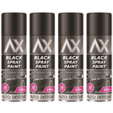 4X Auto Extreme Black Gloss Spray Paint 250ml