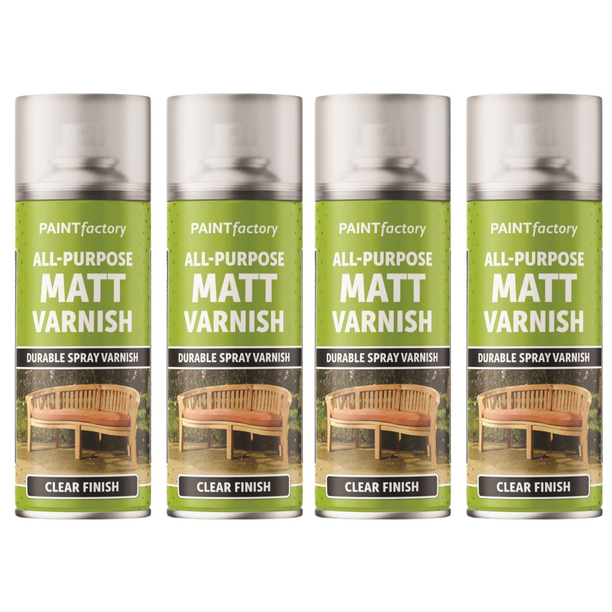 4X Paint Factory Clear Matt Varnish Spray 400ml
