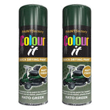 2X Paint Factory Nato Green Matt Spray Paint 250ml Spray Paint
