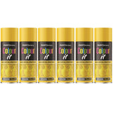 6X Paint Factory Sunshine Yellow Gloss Spray Paint 400ml
