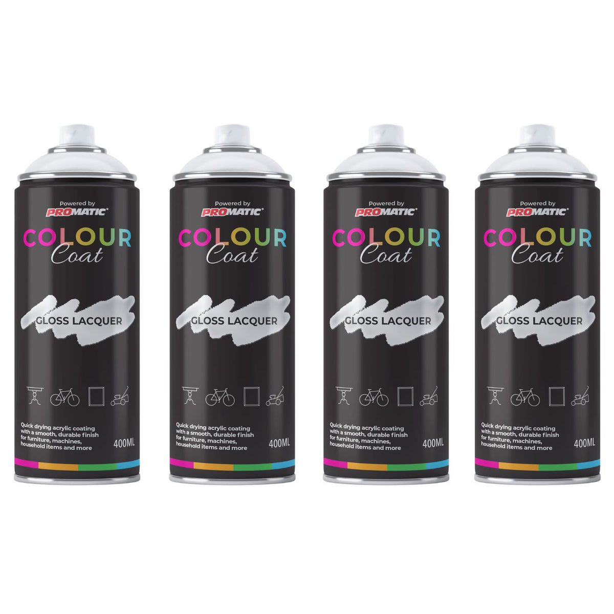 4X Clear Coat Clear Gloss Spray Paint 400ml