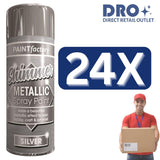 24X - Paint Factory Metallic Silver Spray Paint 200ml