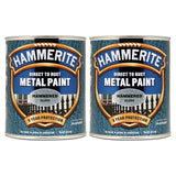 2X Hammerite Hammered Silver Paint 750ml Tin Paint