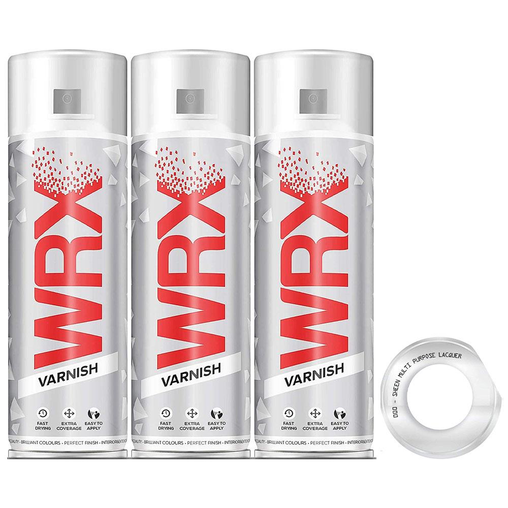 3X WRX Sheen Varnish Spray Paint 400ml Spray Paint