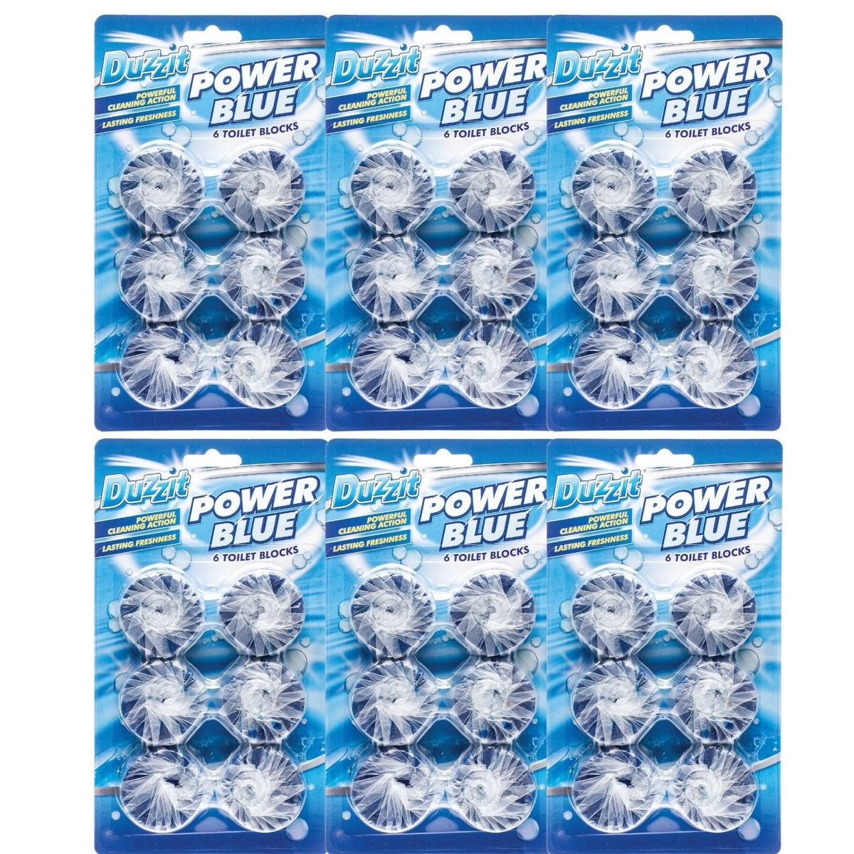 5X - Duzzit Power Blue Toilet Block 6 Pack