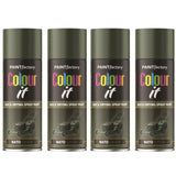 4X Paint Factory Nato Green Matt Spray Paint 400ml