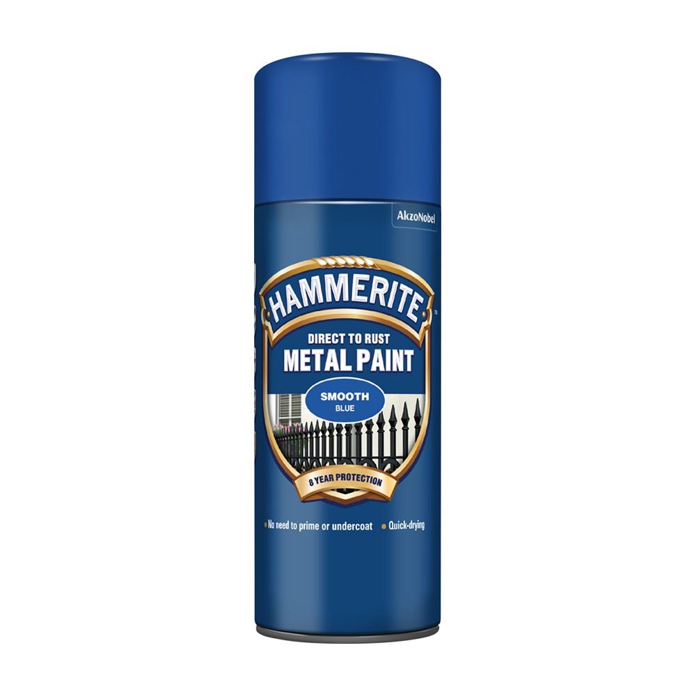 4X Hammerite Smooth Blue Spray Paint 400ml