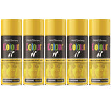5X Paint Factory Sunshine Yellow Gloss Spray Paint 400ml