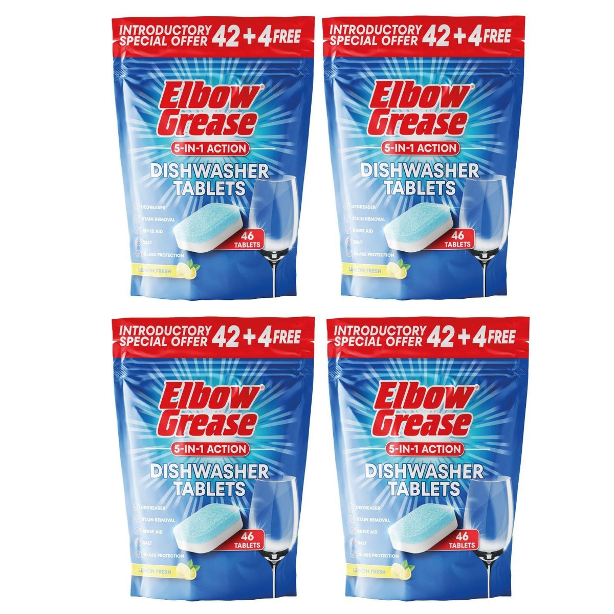 4X - Elbow Grease Dishwasher Tablets 46Pk