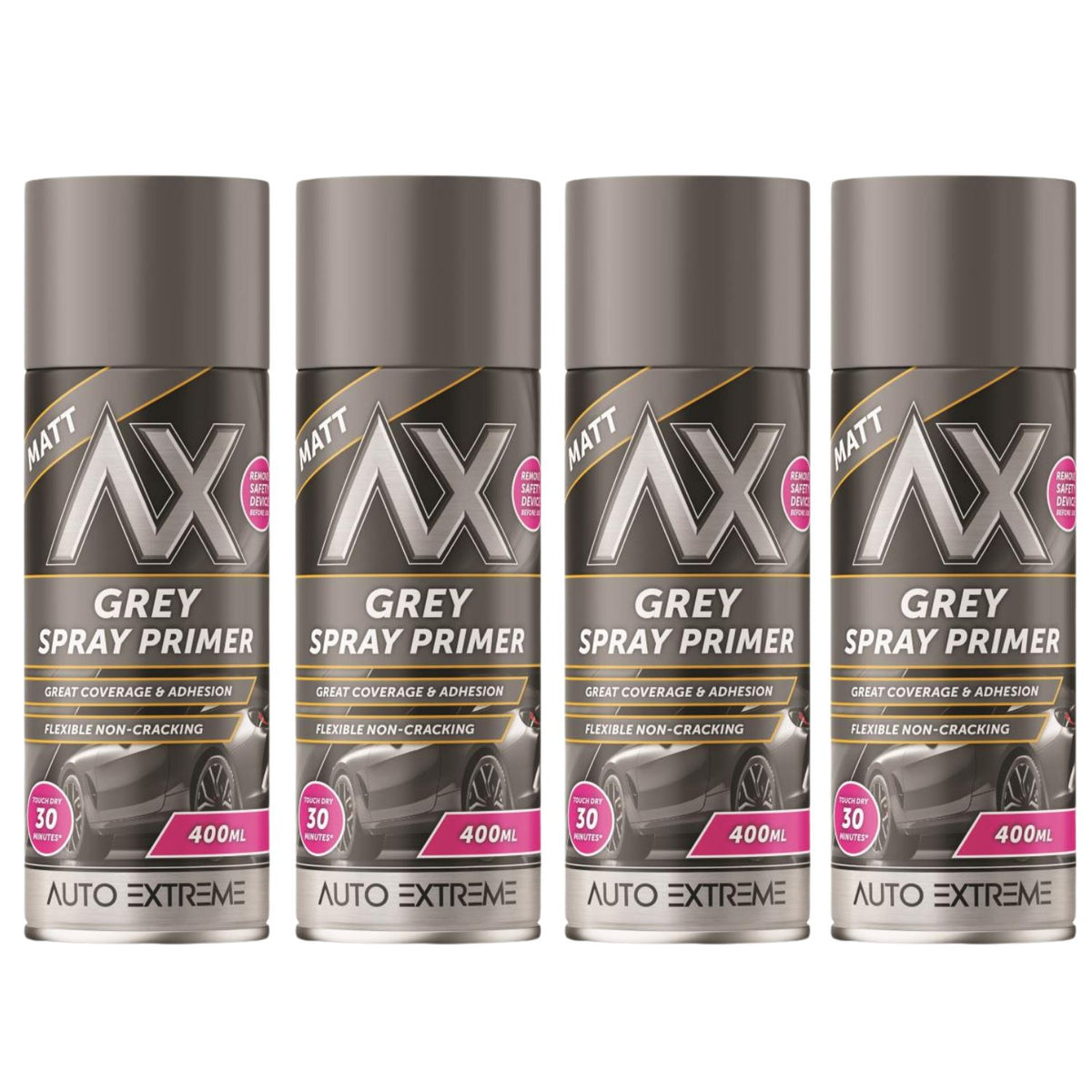 4X Auto Extreme Grey Primer Spray 400ml