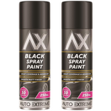 2X Auto Extreme Black Matt Spray Paint 250ml