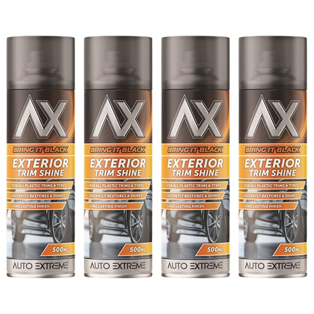 4X - Bring it Black Exterior Trim Shine Spray 500ml Spray Paint