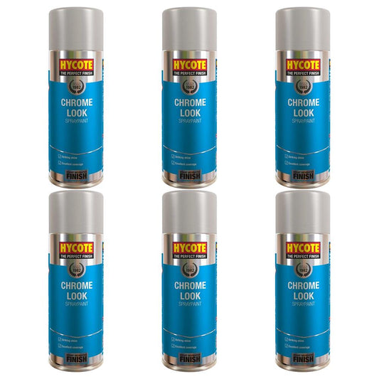 6X Hycote Chrome Look Spray Paint 400ml