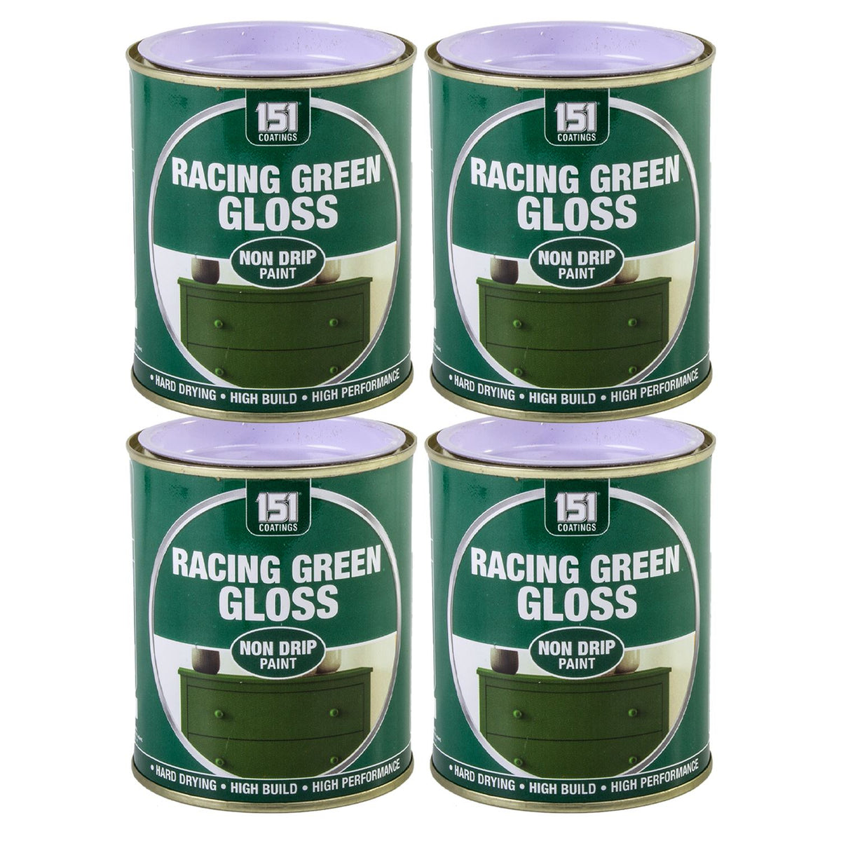 4X Racing Green Gloss Non-Drip Paint 300ml Tin Paint