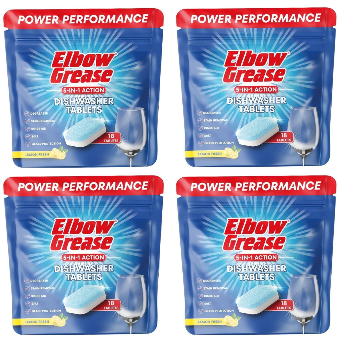 4X - Elbow Grease Dishwasher Tablets 18Pk