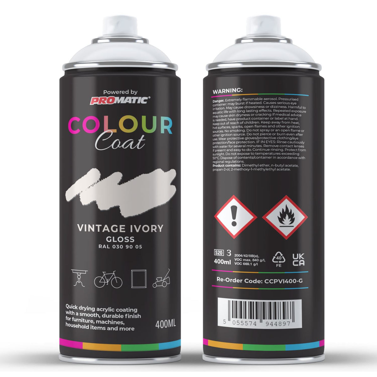 Vintage Ivory RAL 030 90 05 Gloss Spray Paint 400ml